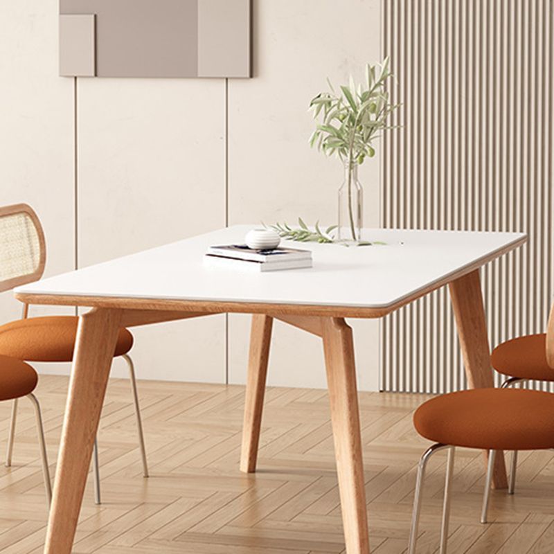 Contemporary Kitchen Dinner Table Rectangle 4 Legs Dining Table