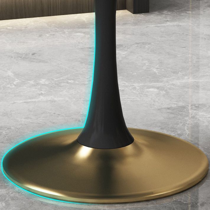 Tavolo da pranzo di lusso tradizionale da 31,5 '"tavolo rotondo con base di tulipani in metallo