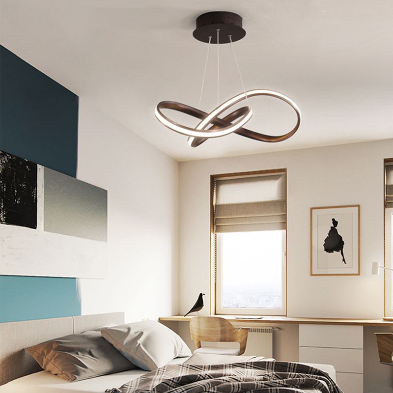 Modern Minimalist LED Pendant Light Aluminium Linear Hanging Lamp with Silicone Shade