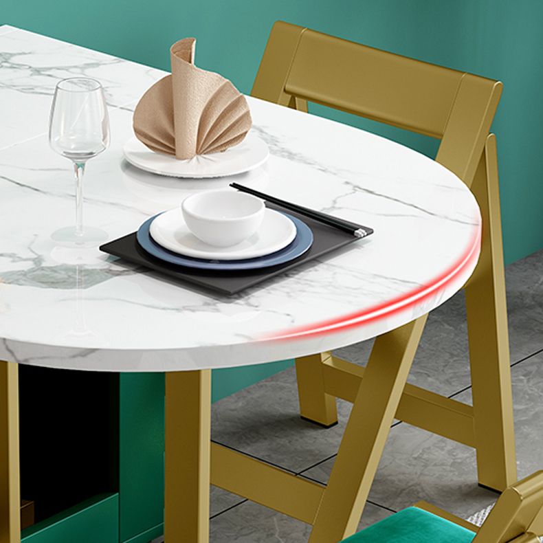 1/2/3/7 PCs Modernes Esszimmerset mit ovalem MDF -Tisch -Essmöbelset