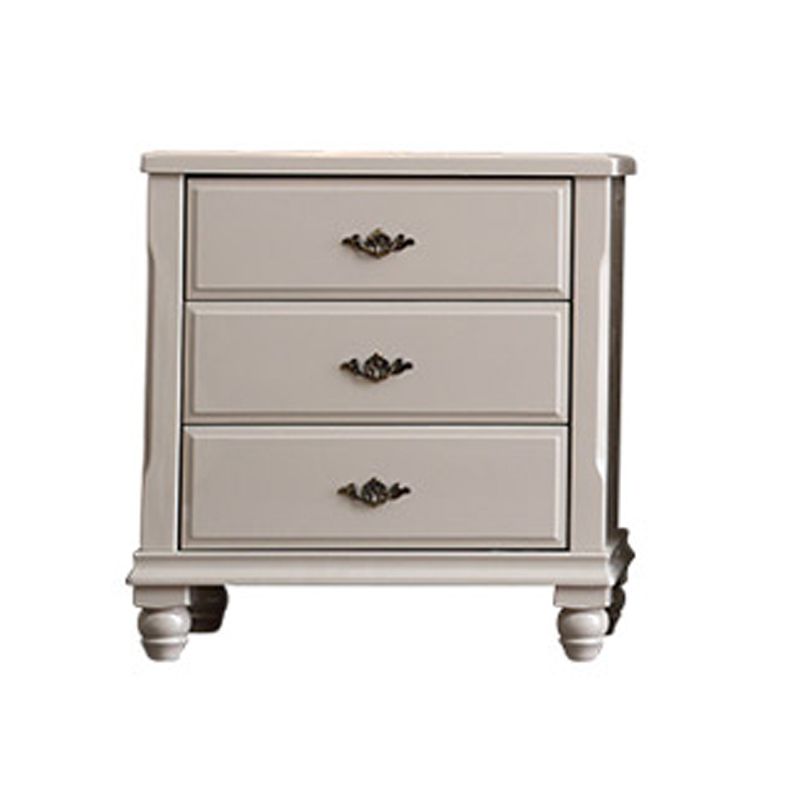 17.5" W Modern Storage Chest Dresser White Rubber Wood Storage Chest with Drawers