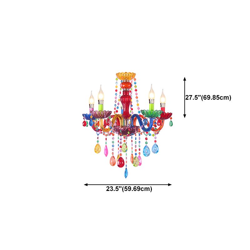 Nordic Multi Head Macron Chandelier Glass Pendant Lighting Fixtures for Bedroom