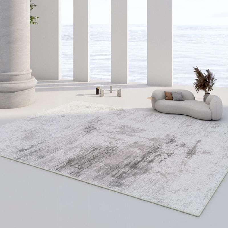 Gray Tone Color Rendering Rug Polyester Funky Carpet Non-Slip Backing Indoor Rug for Home Decoration
