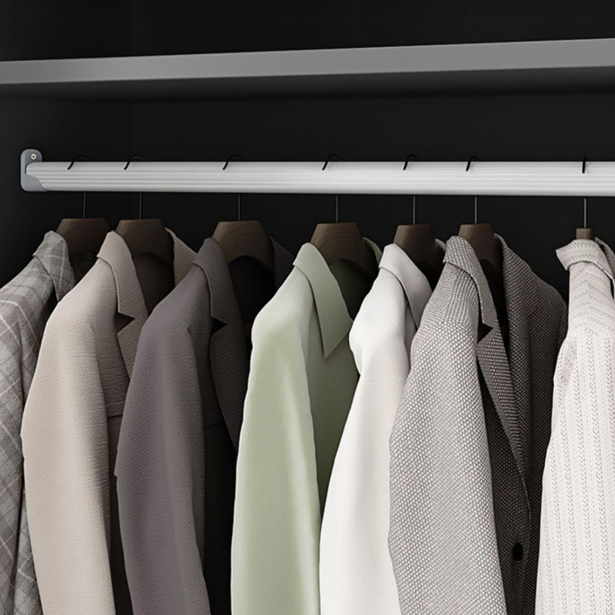 Modern White Wood Frame Wardrobe Freestanding Wardrobe with Sliding Glass Doors