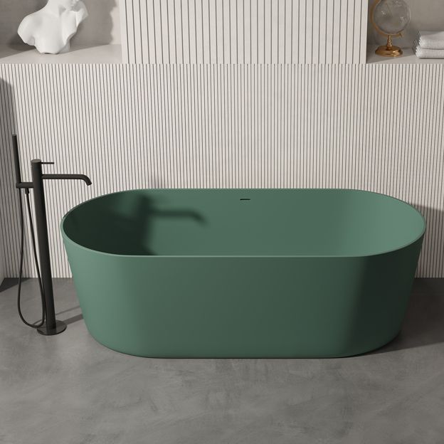 Antique Finish Oval Soaking Bathtub Back to Wall Modern Bath Tub