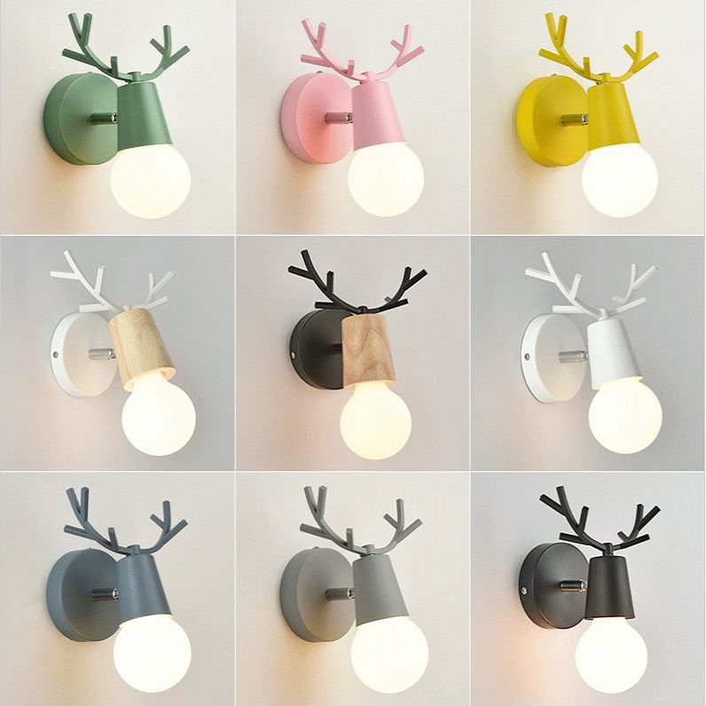 Modern Creative Macaron Wall Lamp Iron Geometric Wall Light for Interior Spaces