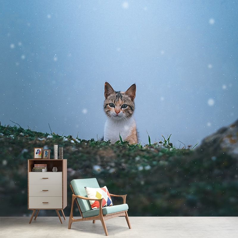 Modern Photography Mural Wallpaper Cute Cats Living Room Wall Mural