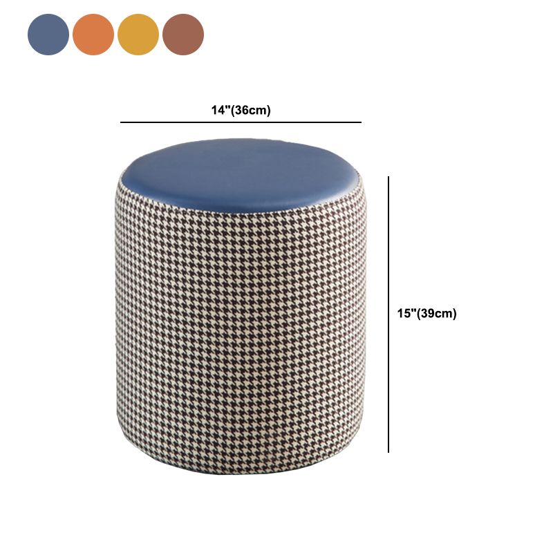 Modern Contrast Color Boucle Pouf Cylinder Shape Cotton Scratch Fool Stool Ottoman