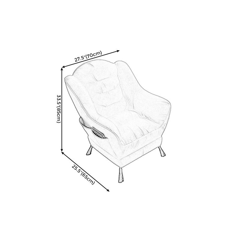 Sewn Pillow Back Arm Chair Sloped Arms Accent Chair,  27.56" W √ó 27.56" L √ó 33.46" H