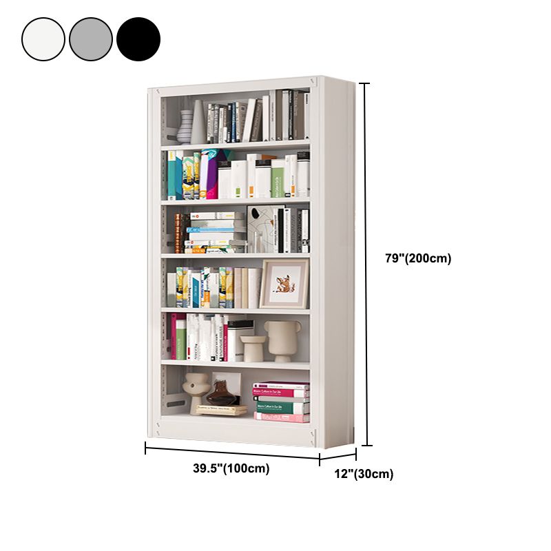 Metal Bookshelf Modern Bookcase with Rectangular Shelves,11.8" Wide