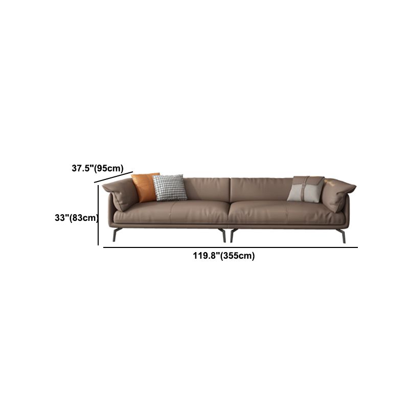 Modern 32.6" H Leather Pillow Top Arm Sofa Bed For Living Room