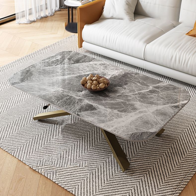 Glam 4 Legs Cocktail Table Single Stone Coffee Cocktail Table