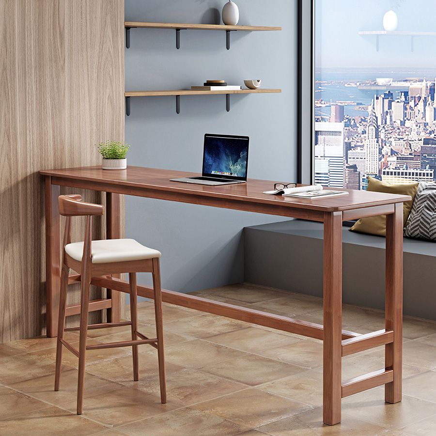 Contemporary Bar Dining Table Rectangle Wood Indoor Counter Table