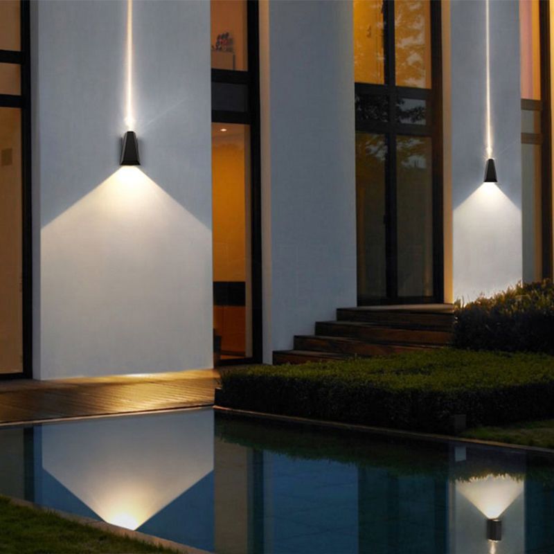 Modern Minimalist Style Geometric Up and Down LED Wall Sconce Metal Sconces