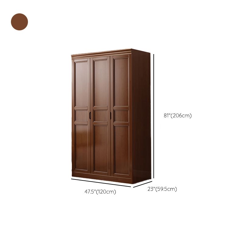 Rubberwood Traditional Storage Cabinet Matte Finish Cabinet with Hinged Doors