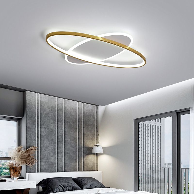 Gouden ovale inbouwlamp minimalistische stijl LED metalen plafondlamp
