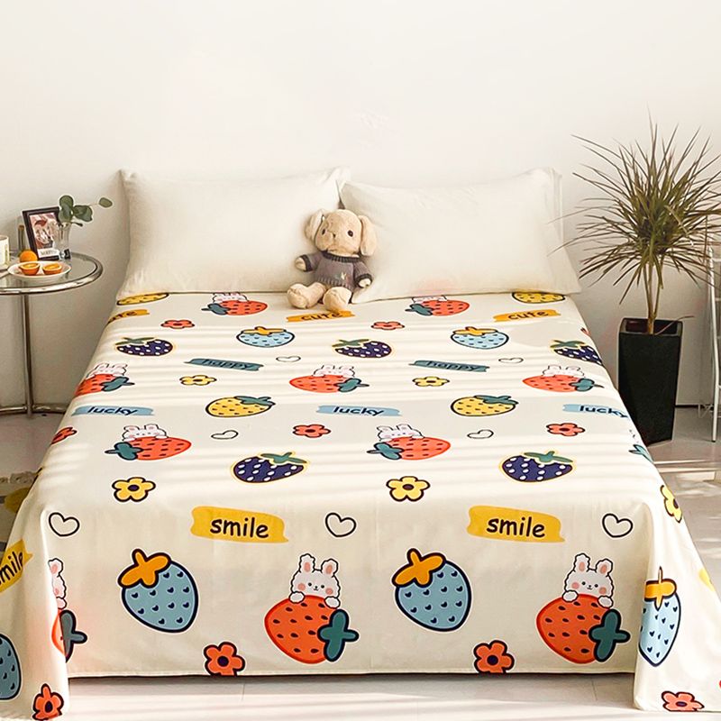 Sheet Sets Cotton Cartoon Printed Wrinkle Resistant Ultra Soft Breathable Bed Sheet Set