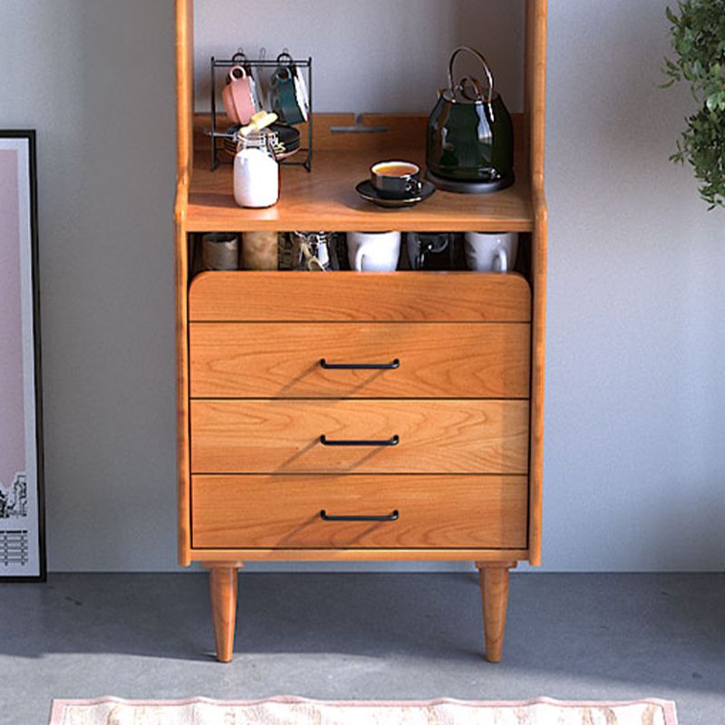 Brown Wooden Home Sideboard Modern Rectangular Side Board with Drawer