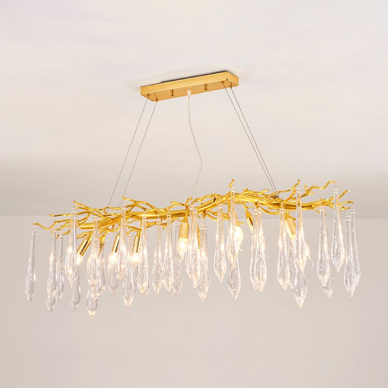 Tränenformform Kristallleuchter modernes Aluminium nach unten -Beleuchtung zum Studium