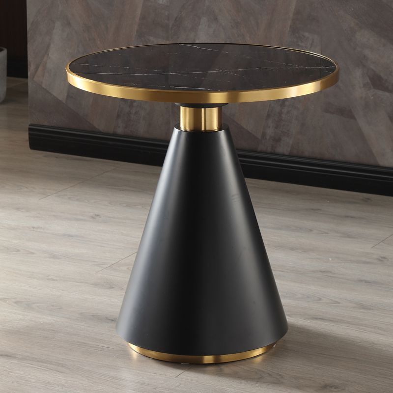 Round Stone Dining Table Traditional Luxury Dining Room Collection with Pedestal Base