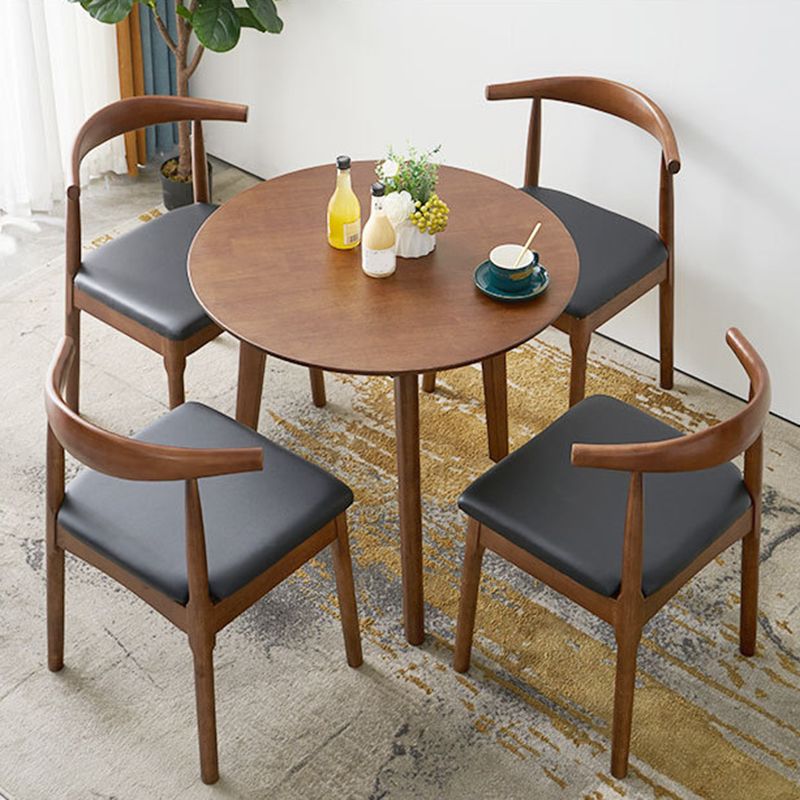 Rubberwood Solid Wood Dining Table Round Dining Table for Dining Room