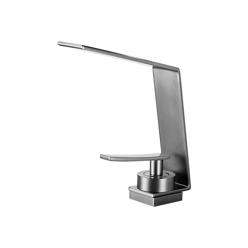 Metal Waterfall Spout Basin Lavatory Faucet Lever Handles Vessel Sink Faucet