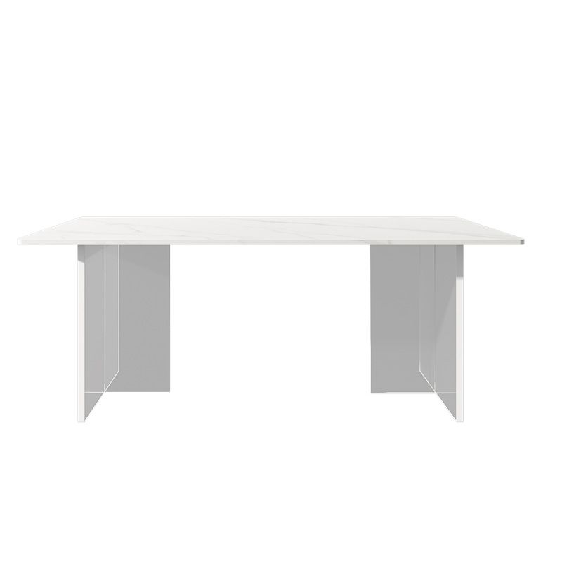 Stone Top Table Traditional Luxury Dining Table with Double Pedestal Base