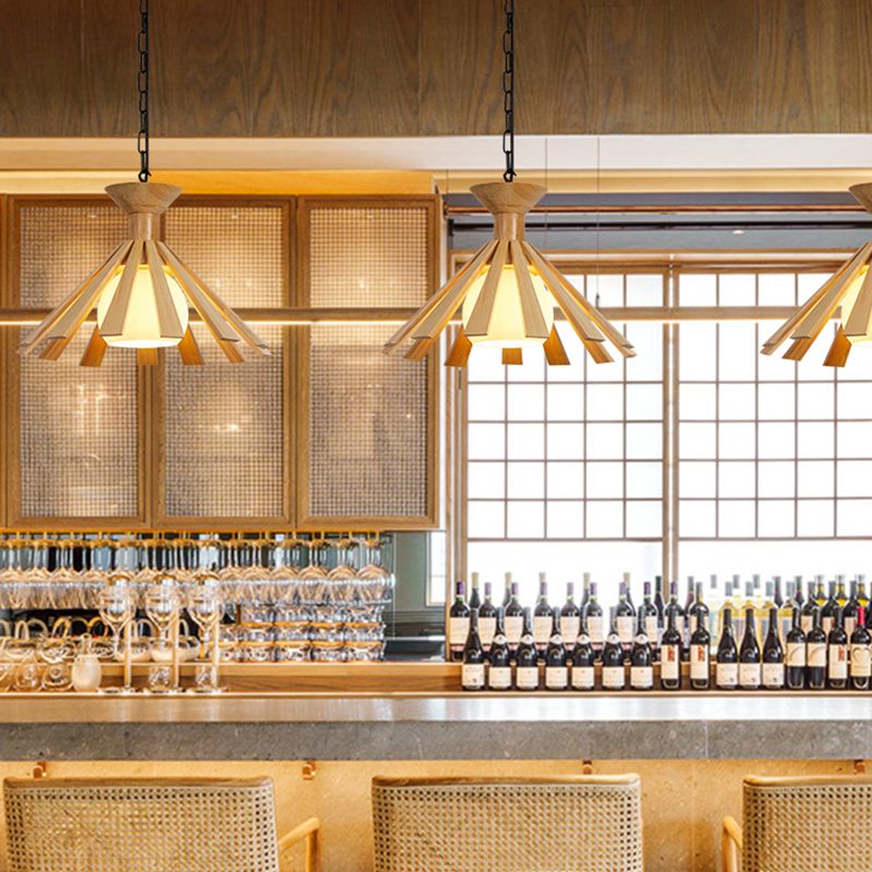 Moderne Holzanhänger Leuchten Leuchten minimalismus 1 Licht Esszimmer hängen Licht