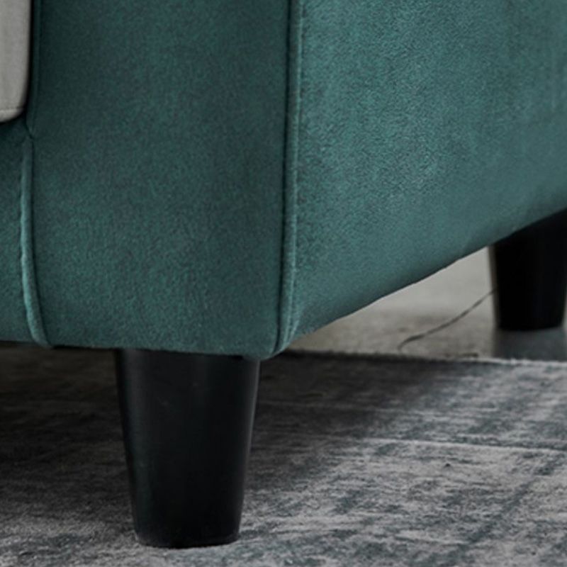 Mid-Century Modern Faux Leather Loose Back Seating Hair Pin Legs Sofa for Living Room