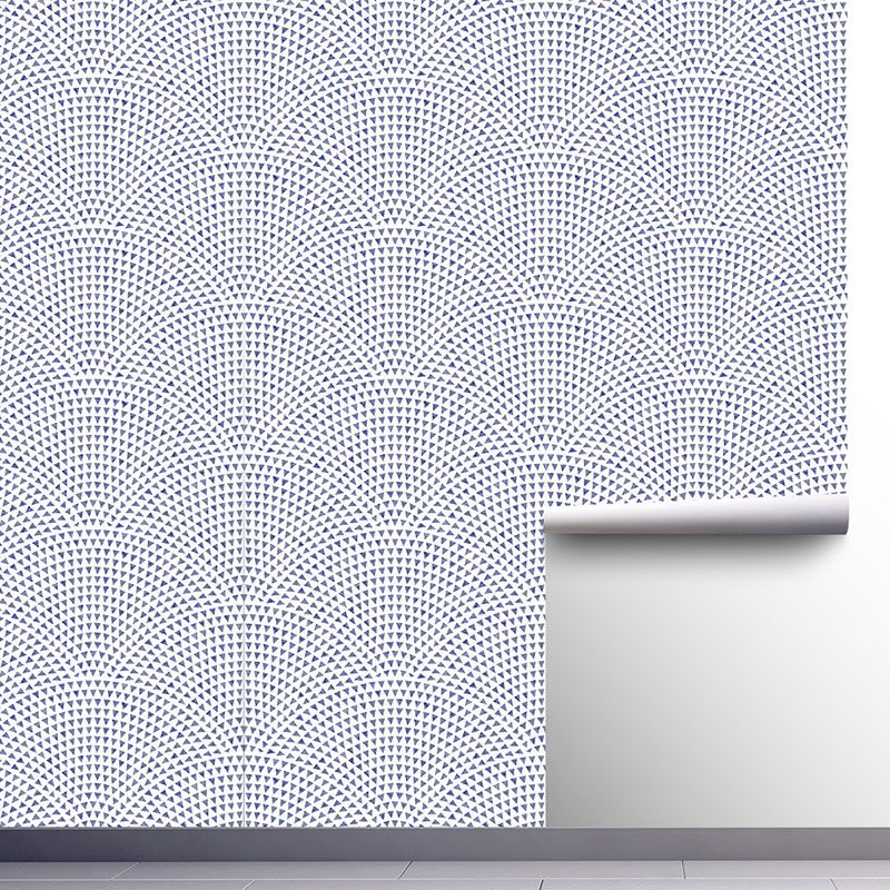 Pastel Blue Geometries Wall Covering Moisture-Resistant Wallpaper for Accent Wall, Easy to Remove