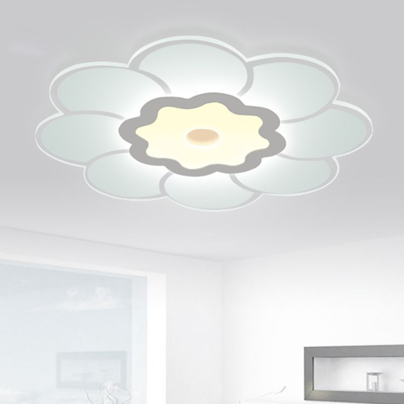 16.5 "/20.5" /31 " Breed Bloemen Plafond Lamp Eenvoudige Stijl Acryl Wit LED Flush Mount Verlichting in Warm/Wit Licht