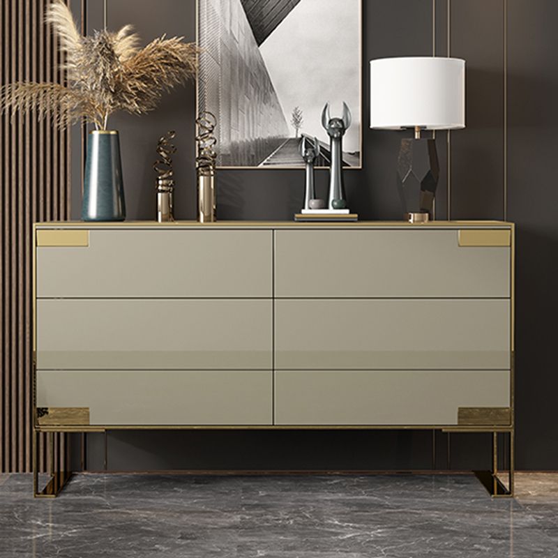 Wooden Storage Chest Dresser Classic Glam Dresser for Home Office