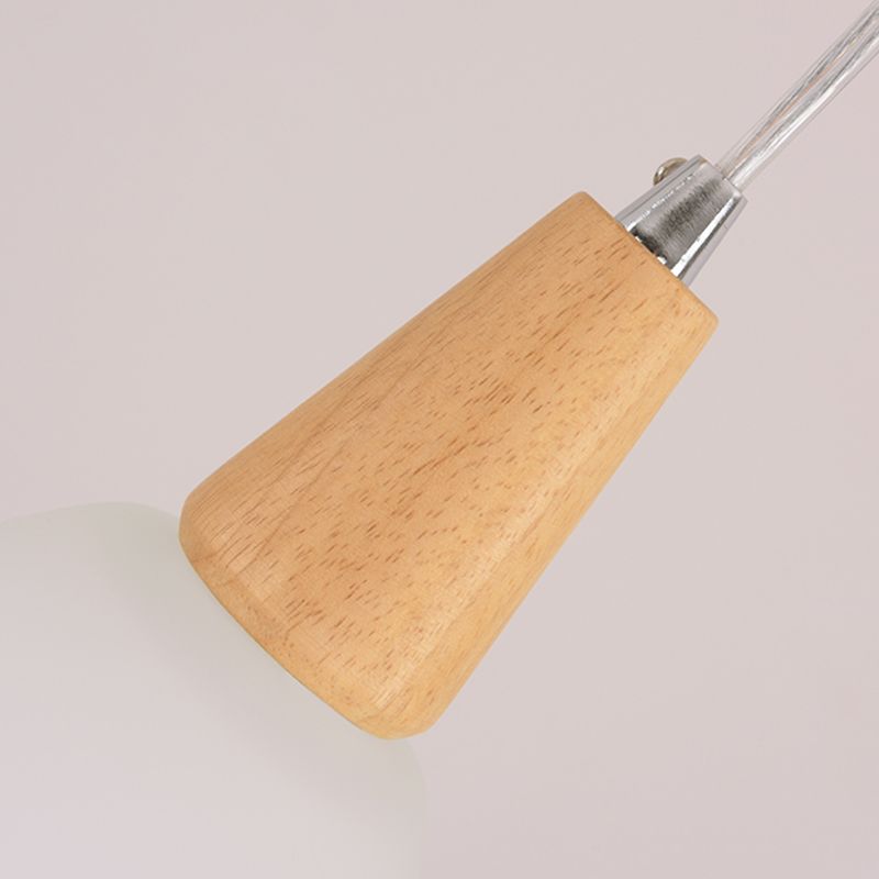 Kegelvormige eetkamer hanglampje lichtkit houten moderne stijl hangend plafondlicht in wit