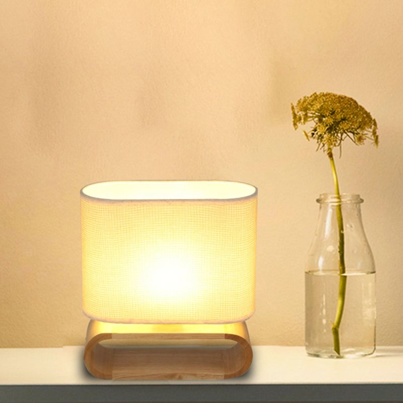 Madera de madera ovalada de noche Minimalismo Mesa de tela única Luz para niños dormitorio