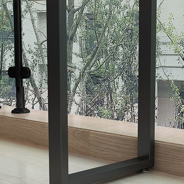 Table du bistrot en bois brun moderne avec table rectangle top trestle noir, seule table