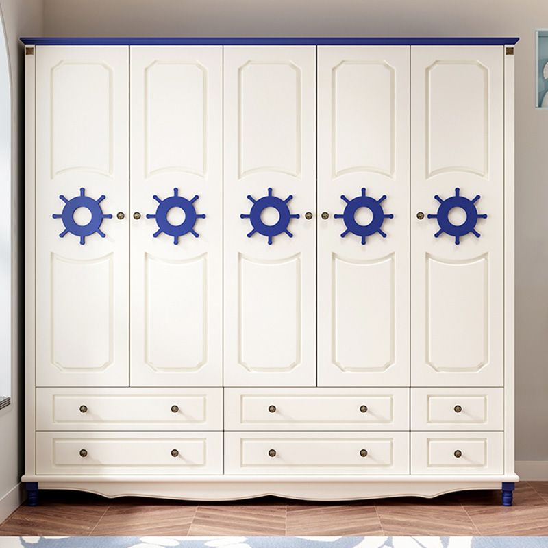 Rectangular Wardrobe Cabinet Nautical Style Home Wooden Wardrobe Closet