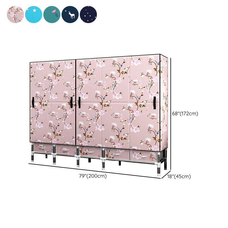 Contemporary Wardrobe Cabinet with Legs Steel Wardrobe Armoire