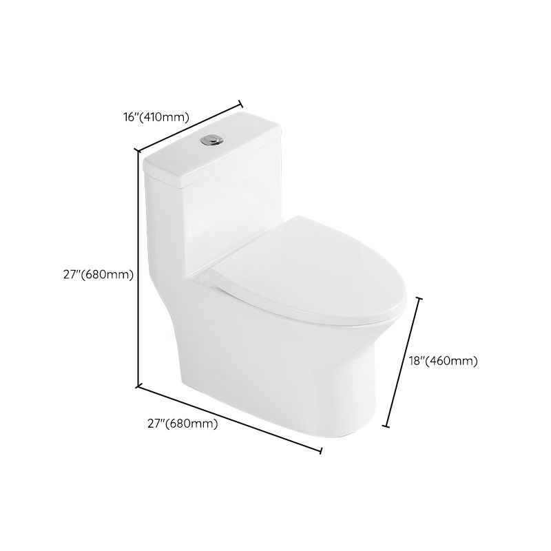Floor Mounted Porcelain Toilet One-Piece Toilet Modern Flush Toilet