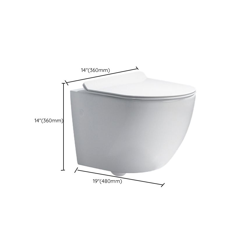 Modern White Flush Toilet Wall Mount Urine Toilet with Seat for Bathroom