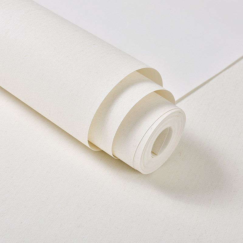 Simple Solid Striped Wallpaper Soft-Color Waterproofing Wall Covering for Bedroom