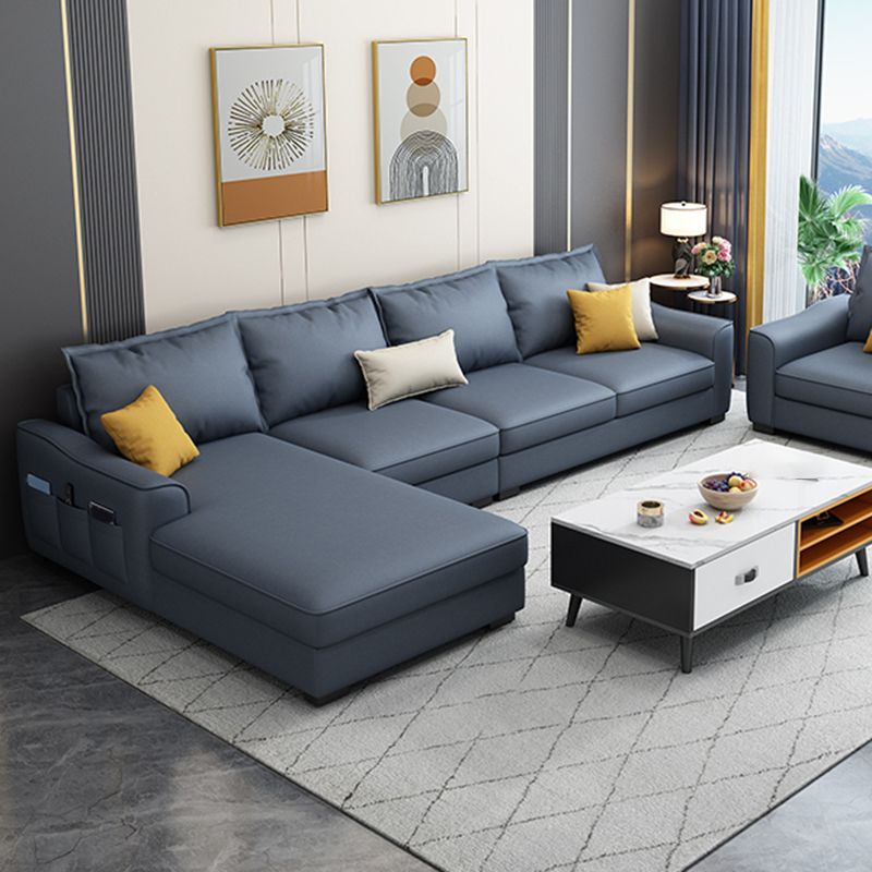 35.4"H Faux Leather Flared Arm Sofa & Chaise for Living Room
