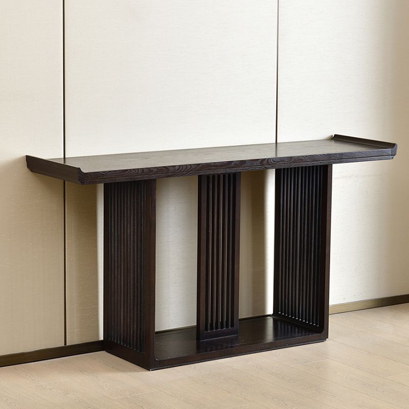 Rectangle Shape Contemporary Console Table Dark Brown Ash Console Sofa Table