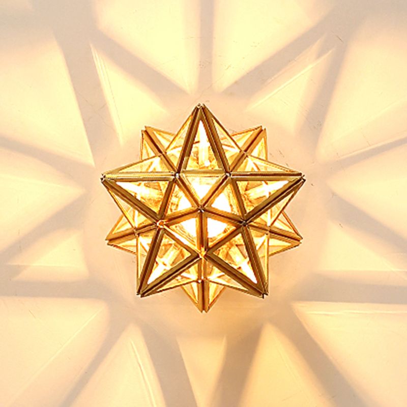 Glass Shaded Close to Ceiling Lighting Vintage-Style Aisle Close to Ceiling Light in Gold