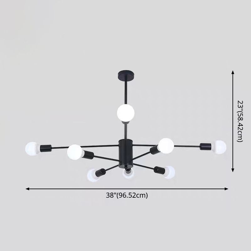 Molecular Branches Suspension Light Nordic Style Open Bulbs Metal Chandelier Light for Bedroom