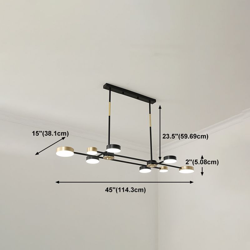 Postmodern LED Island Lamp Round Shape Metal Suspension Light for Dining Room