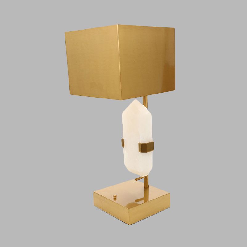 Moderno rettangolo tavolo luce acciaio inossidabile 1 scrivania camera da letto leggera in oro con arredamento a giada geometrica
