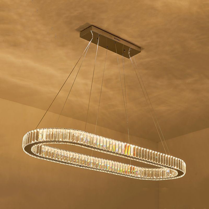 Single Contemporary Silver Kitchen Island Lighting LED Ceiling Light