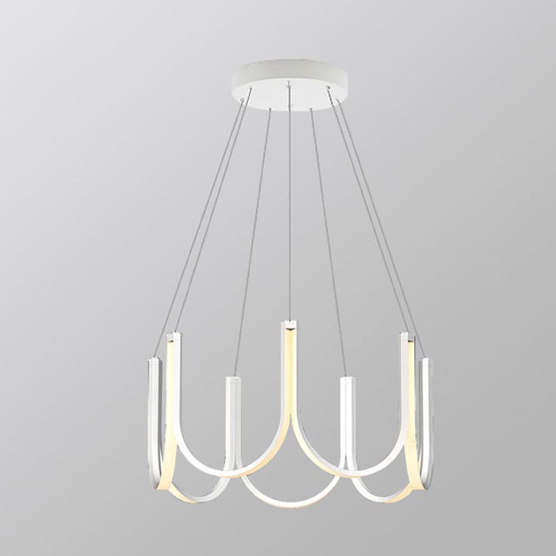 Modern Style Simplicity Line Chandelier Acrylic LED Pendant Light for Living Room