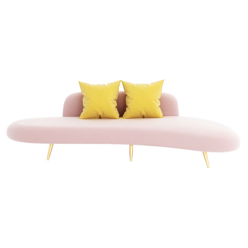 Contemporary Armless Curved Sofa with Tight Back for Living Room
