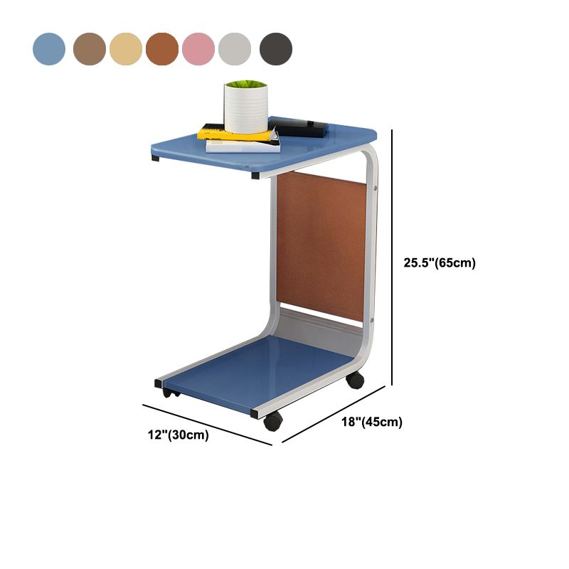 25.59" Tall Modern Night Table Open Storage Wood Bedside Cabinet